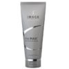 Gray tube of IMAGE Skincare 'the MAX stem cell facial cleanser' with silver curved graphics and a flip-top cap.