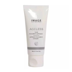 Image Skincare AgeLESS total microderm exfoliator tube, white with gray label, standing upright; net weight 1.6 oz (45 g).