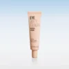 Beige tube of Eye Multi Tasker Retinol Serum standing upright on a reflective surface with a blue gradient background.