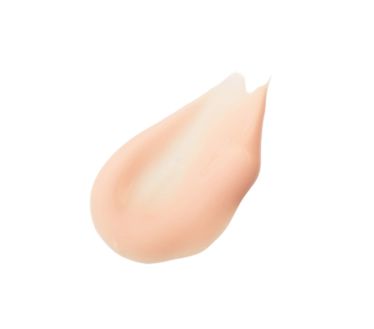 Peach-toned cream foundation swatch on white background