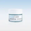 Cosmetic jar of HydraFusion hydrating cream on a light blue gradient background.