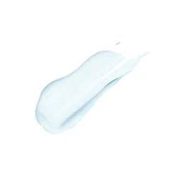Pale blue paint stroke diagonally across a white background