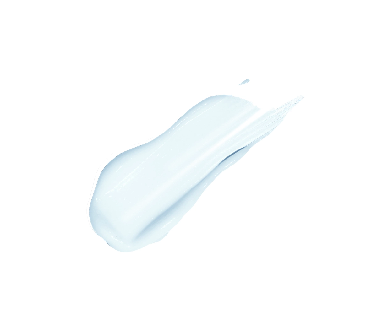 Pale blue paint stroke diagonally across a white background