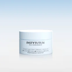Light blue cosmetic jar labeled Instytutum with 'Resurfacing Multi-Acid Pads' against a gradient background.