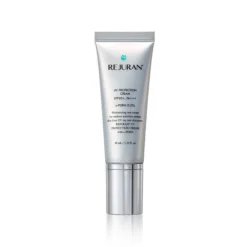Tube of REJURAN UV Protection Cream standing upright against a white background, SPF50+ PA++++, 40 mL label visible