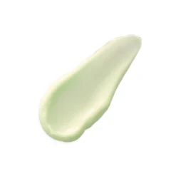 Pale mint-green cream smear on a white background
